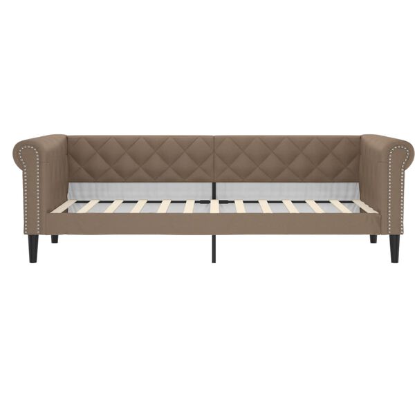 vidaXL Sofa z funkcją spania, cappuccino, 100x200 cm, sztuczna sk&oacute;ra