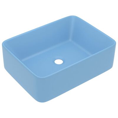 vidaXL Luksusowa umywalka, matowy błękit, 41x30x12 cm, ceramiczna