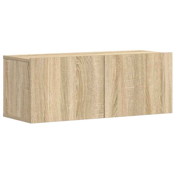 vidaXL 3-cz. zestaw szafek TV, dąb sonoma, materiał drewnopochodny