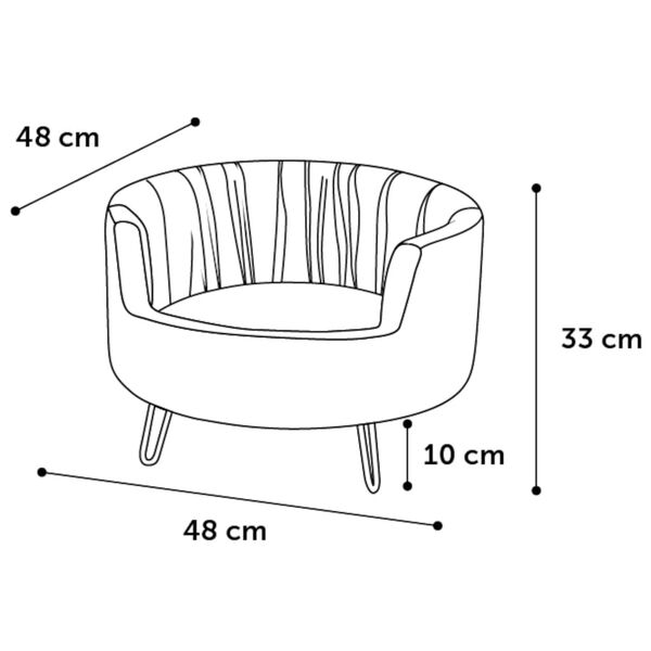FLAMINGO Sofa dla psa VI, kolor głęboki morski, 48x48x33 cm