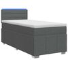 vidaXL Ł&oacute;żko Box Spring z materacem i LED ciemnoszary 90 x 190 cm