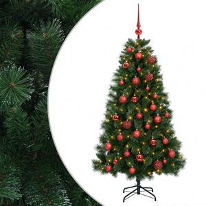 vidaXL Sztuczna choinka z bombkami 120 cm 150 LED Ciepła biel