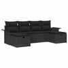 vidaXL Zestaw Sof na Ogr&oacute;d z poduszką 6 pcs Czarny Polirattan