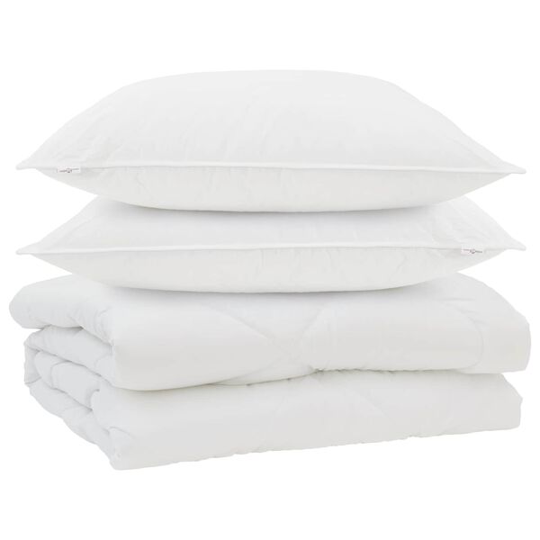 vidaXL Kołdra z poduszką 3 pcs Biały Mikrofibra