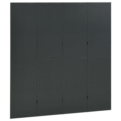 vidaXL Parawany 4-panelowe, 2 szt., antracytowe, 160x180 cm, stalowe