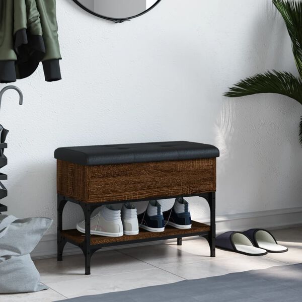 vidaXL Ławka na buty, brązowy dąb, 62x32x45 cm