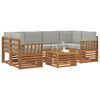 vidaXL Zestaw sof na zewnątrz z poduszką 7 pcs Naturalny i Jasny Szary