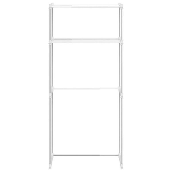 vidaXL Półka na pralkę z półką Biały 63 x 27 x 136 cm Aluminium