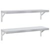 vidaXL P&oacute;łki ścienne, 2 szt., 75x23,5 cm, srebrna stal nierdzewna