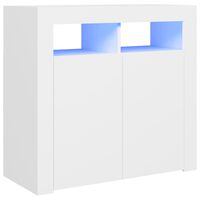 vidaXL Szafka z oświetleniem LED, biała, 80 x 35 x 75 cm