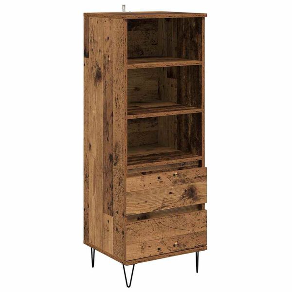 vidaXL Highboard Stare drewno 40 x 36 x 110 cm Materiał drewnopochodny