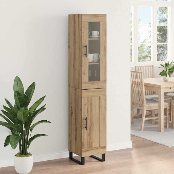 vidaXL Highboard Dąb rzemieślniczy 34,5 x 34 x 180 cm