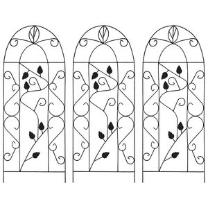 vidaXL Podp&oacute;rki do roślin pnących, 3 szt., czarne, 40x100 cm, żelazo