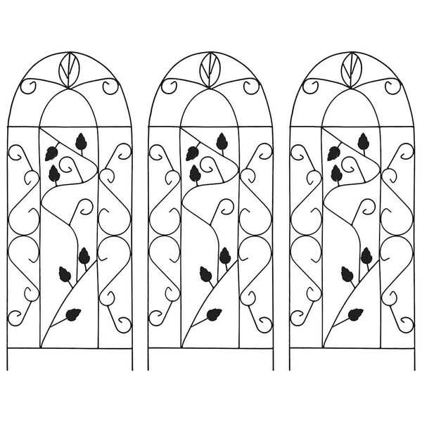 vidaXL Podp&oacute;rki do roślin pnących, 3 szt., czarne, 40x100 cm, żelazo