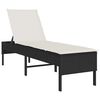 vidaXL Leżak z poduszką Czarny 55x200x44cm polirattan