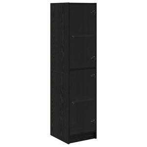 vidaXL Highboard Czarny Dąb 35 x 37 x 142 cm Drewno inżynieryjne