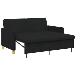 vidaXL Rozkładana sofa Czarny tkanina