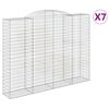 vidaXL Kosze gabionowe, 7 szt, 300x50x220/240 cm, galwanizowane żelazo