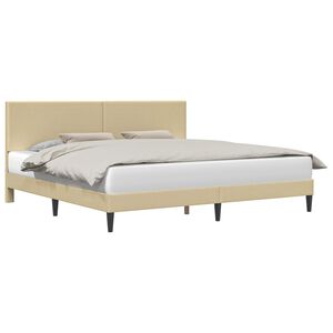 vidaXL Ramka ł&oacute;żka Jasnozielony szary 200 x 200 cm Tkanina sztruksowa