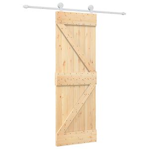 vidaXL Drzwi przesuwne 70 x 210 cm Lite Drewno Sosnowe (Nieobrobione)