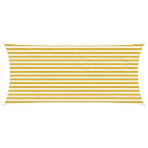 vidaXL Żagiel przeciwsłoneczny Ż&oacute;łty i Biały 2 x 5 m HDPE