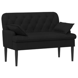 vidaXL Sofa dwuosobowa z guzikowym pikowaniem Czarny 111 x 68 x 80 cm