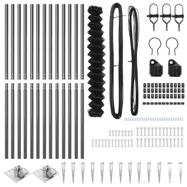 vidaXL Słupek ogrodzeniowy. Szary 25 x 1,6 m (siatka 60 x 60 mm)