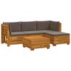 vidaXL Zestaw sof na zewnątrz 5 Sztuka brązowy Lite Drewno Akacji