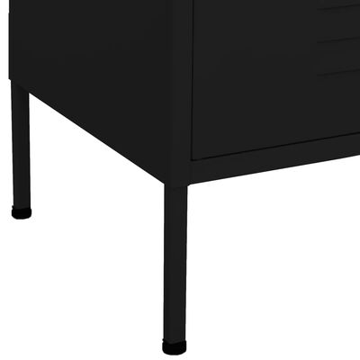 vidaXL Szafka, czarna, 80x35x101,5 cm, stalowa