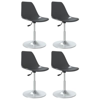 vidaXL Obrotowe krzesła stołowe, 4 szt., szare, PP