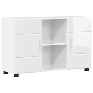 vidaXL Bufet FLORIN 88,5 x 30,5 x 55,5 cm Wysoki połysk biały