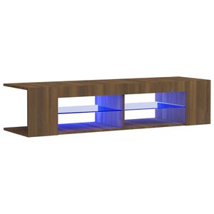 vidaXL Szafka TV z oświetleniem LED, brązowy dąb, 135x39x30 cm