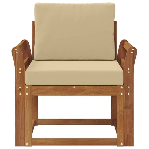 vidaXL Sofa na zewnątrz Lite drewno akacjowe i poliester Naturalny
