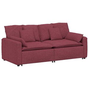 vidaXL Sofa modułowa z poduszkami, kolorze czerwonego wina