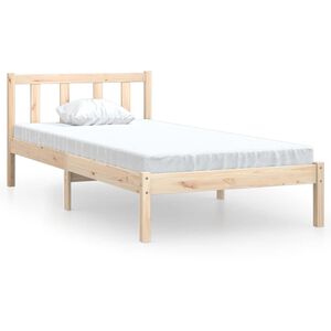 vidaXL Rama ł&oacute;żka, lite drewno sosnowe, 75x190 cm, pojedyncza