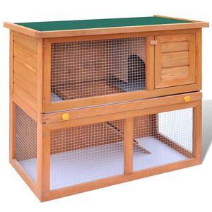 Klatka dla kr&oacute;lika vidaXL Outdoor Hutch Small Pet Cage 1 Door Wood