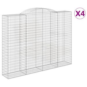 vidaXL Kosze gabionowe, 4 szt, 300x50x220/240 cm, galwanizowane żelazo