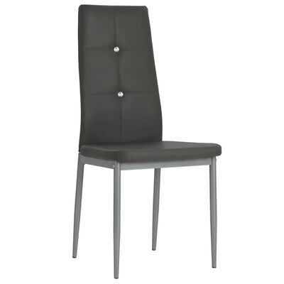vidaXL Krzesła stołowe, 6 szt., szare, obite sztuczną skórą