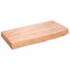 vidaXL P&oacute;łka, brązowa, 60x30x(2-6) cm, lakierowane lite drewno dębowe