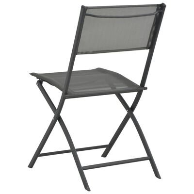 vidaXL Składane krzesła ogrodowe, 4 szt., szare, stal i textilene