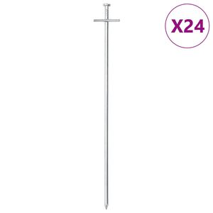 vidaXL Śledzie do namiotu, 24 szt., 29,5 cm, &Oslash;6 mm, stal galwanizowana
