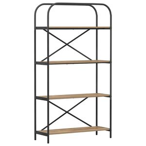 vidaXL P&oacute;łka na książki 4 poziomy 80 x 30 x 146 cm Drewno inżynieryjne