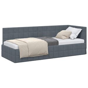 vidaXL Rama ł&oacute;żka narożnego Ciemnoszary 80 cm x 200 cm Aksamit