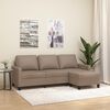 vidaXL 3-osobowa sofa z podn&oacute;żkiem, cappuccino, 180 cm, sztuczna sk&oacute;ra