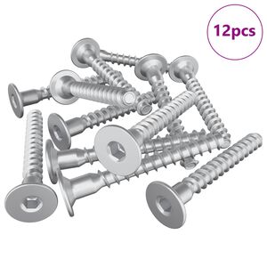 vidaXL Śruby confirmat 12 pcs Srebrny Metal