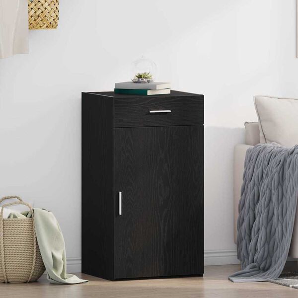 vidaXL Bufet z szufladą Czarny Dąb 50 x 42,5 x 93 cm