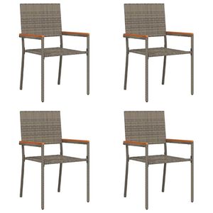 vidaXL Zestaw krzeseł ogrodowych 4 pcs Szary i brązowy 54 x 56 x 90 cm