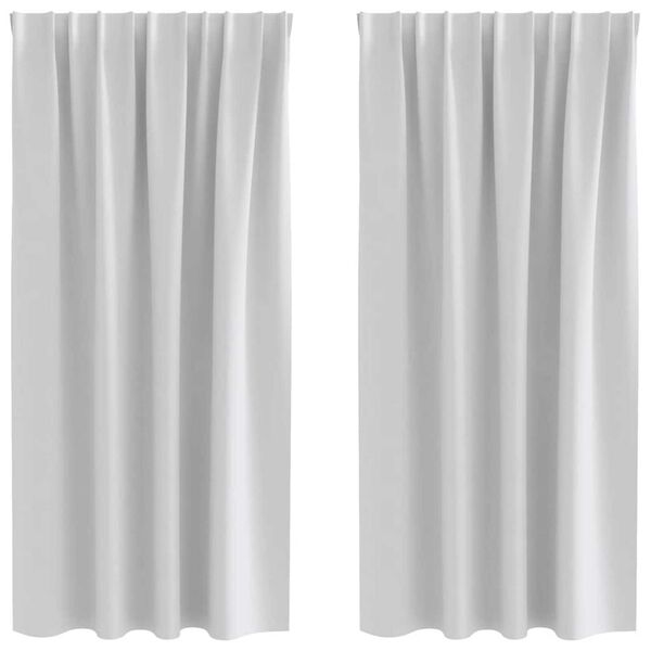vidaXL Firany blackout z k&oacute;łkami 2 pcs Jasnoszary 175 x 140 cm