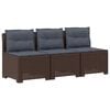 vidaXL Sofa ogrodowa 3-osobowa z poduszkami w rattanowym wyglądzie PP