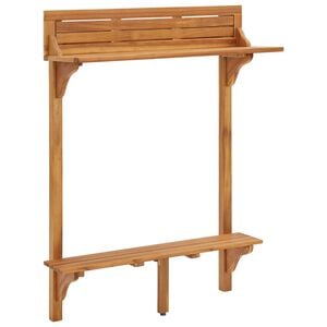 vidaXL Barowy stolik balkonowy, 90x37x122,5 cm, lite drewno akacjowe
